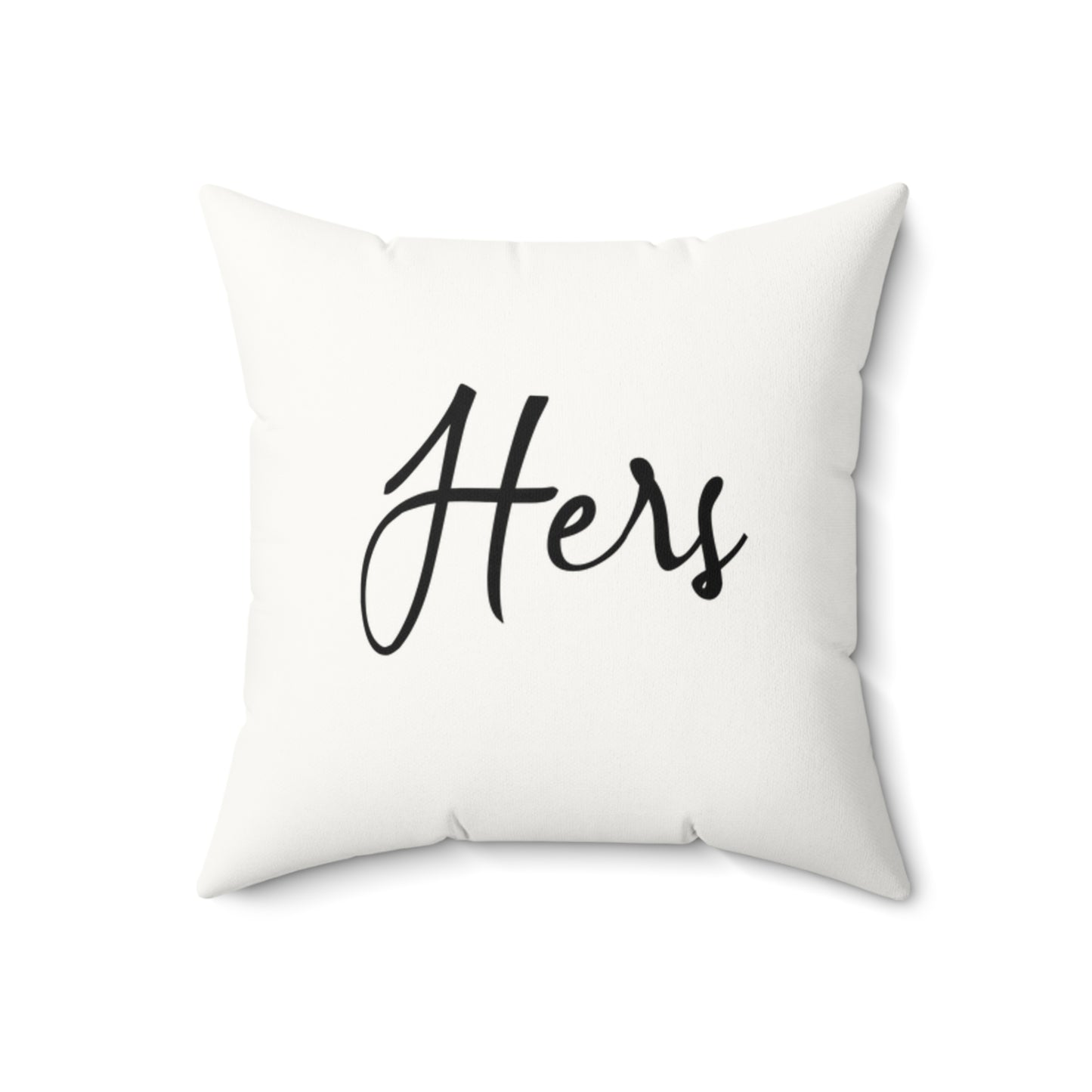 Mrs.' Faux Suede Pillow- vintage design, Wedding, Anniversary, ('Her' on back)