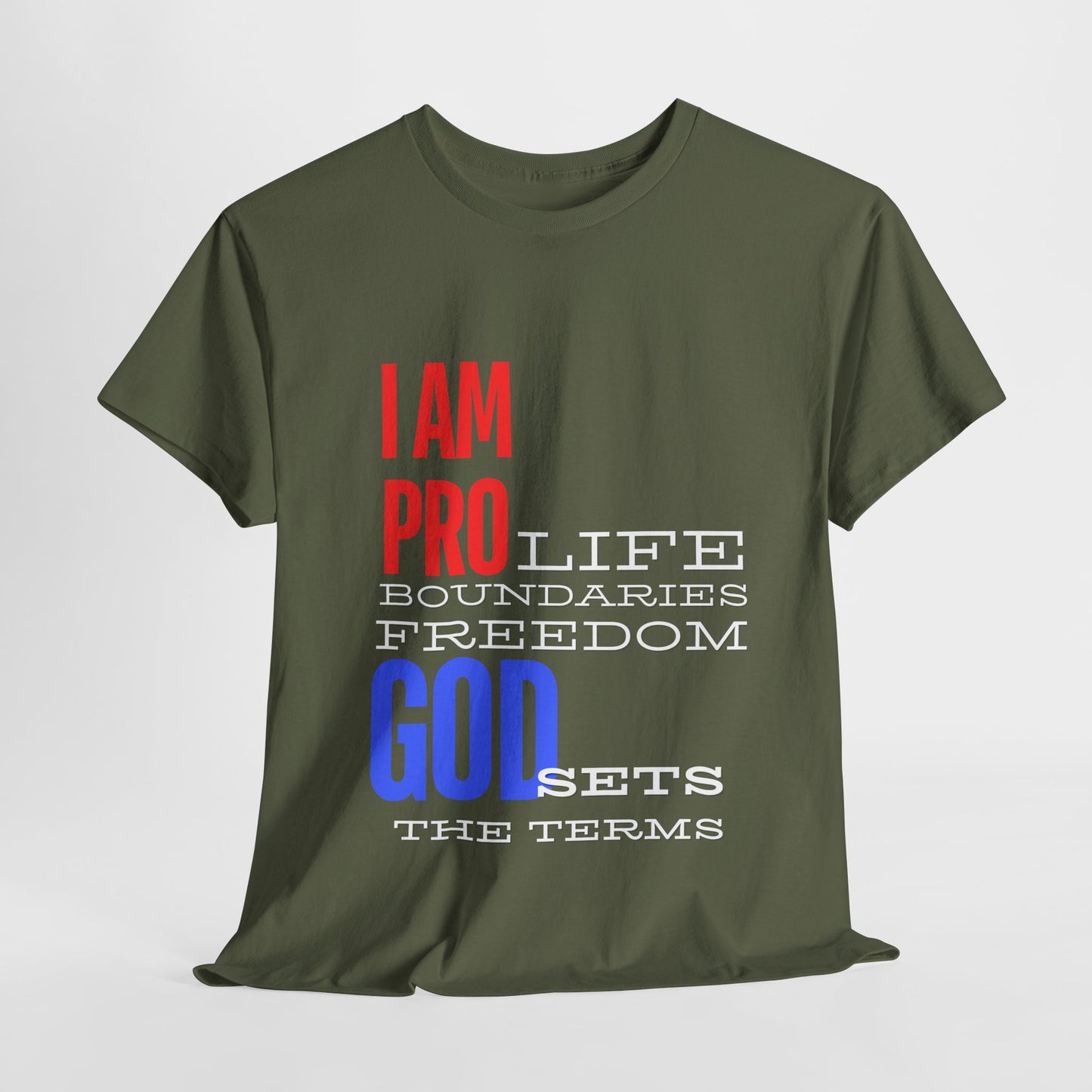 I AM PRO GOD, Unisex Heavy Cotton Tee, life, boundaries, freedom