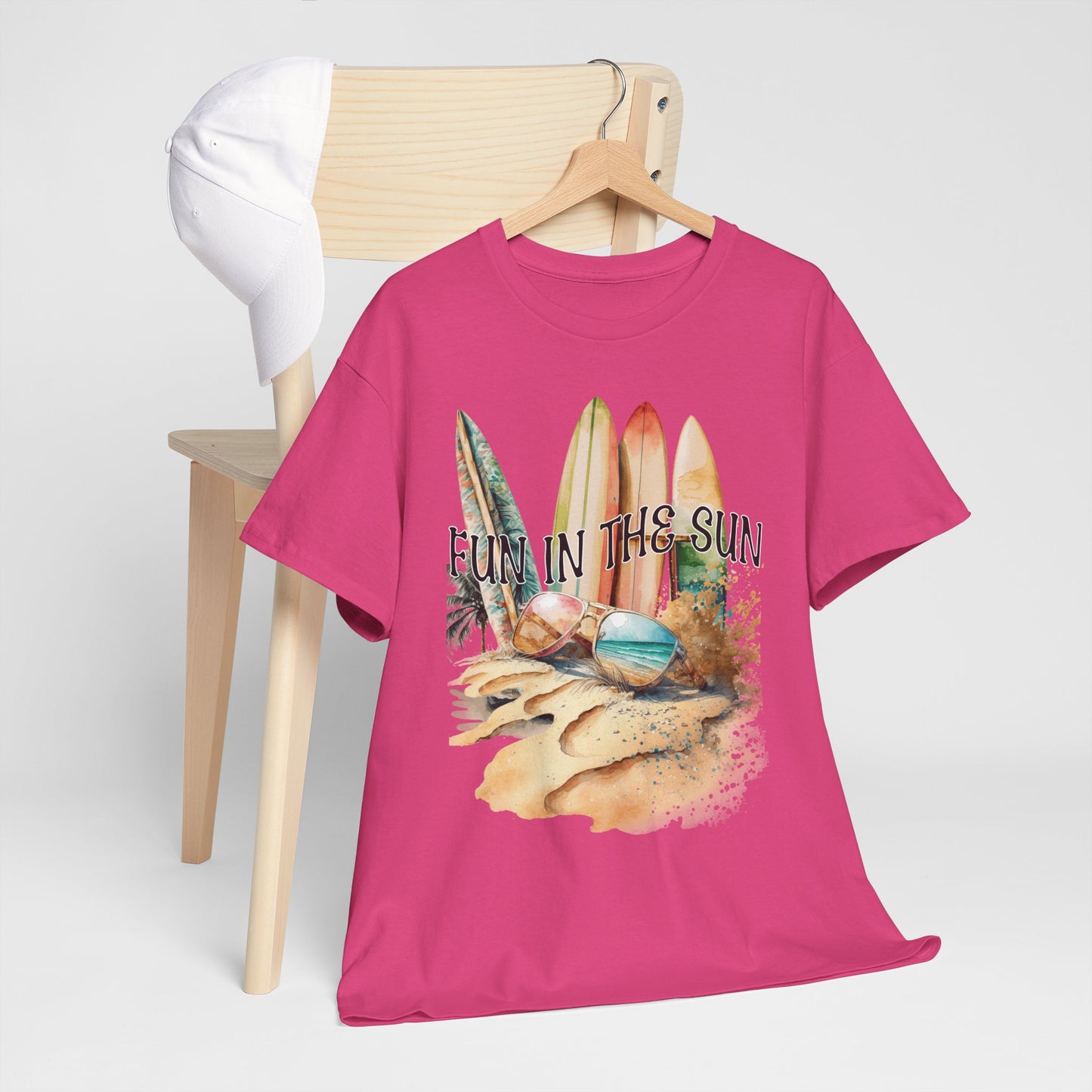 Fun in the Sun Unisex Heavy Cotton Tee, vacation, beach day, weekend getaway