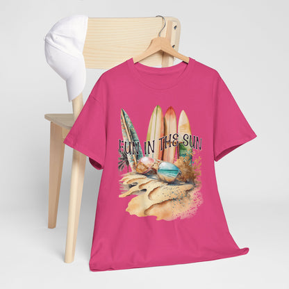 Fun in the Sun Unisex Heavy Cotton Tee, vacation, beach day, weekend getaway