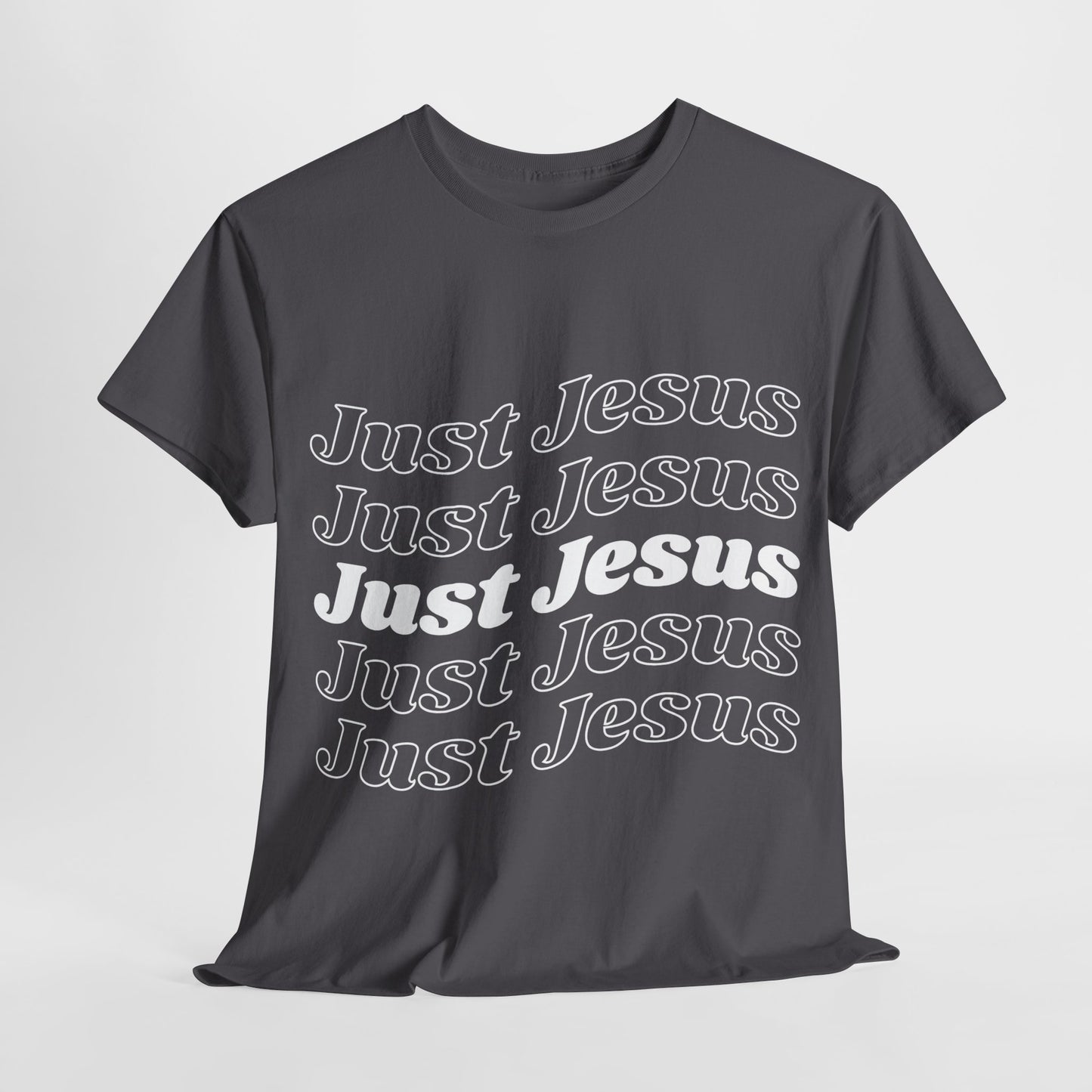 Just Jesus Unisex Heavy Cotton Tee; Christian gift, Witnessing, Faith gift