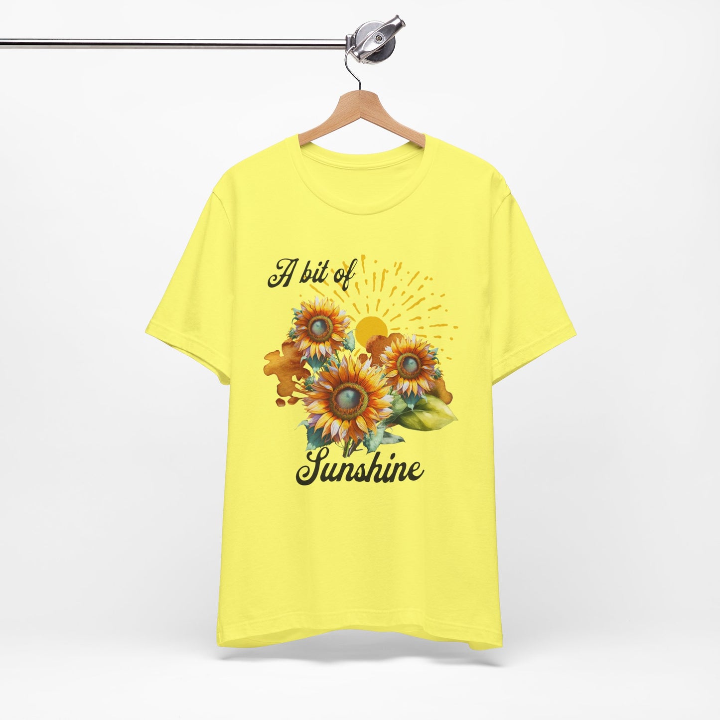 A Bit Of Sunshine Sunflower T-shirt, Bella + Canvas, spring, summer
