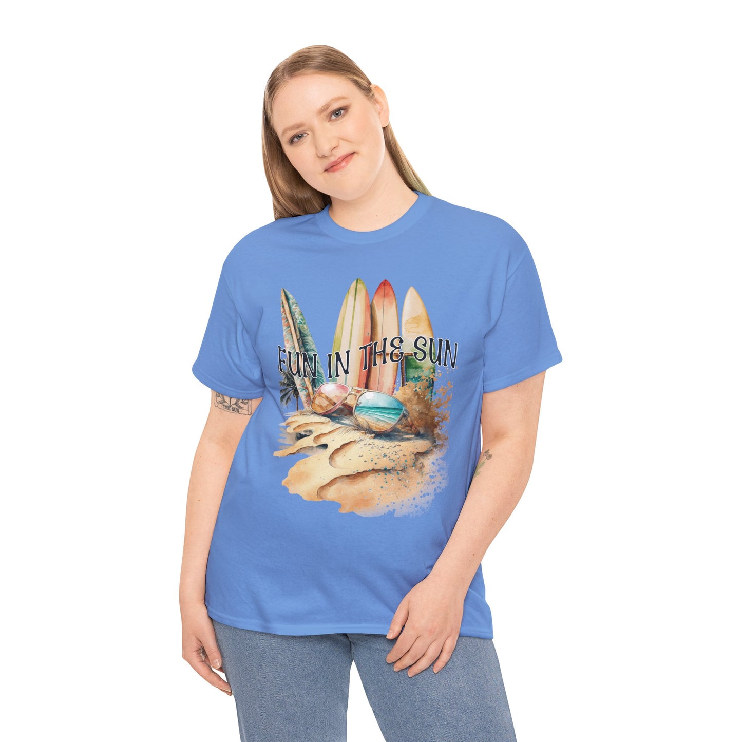 Fun in the Sun Unisex Heavy Cotton Tee, vacation, beach day, weekend getaway
