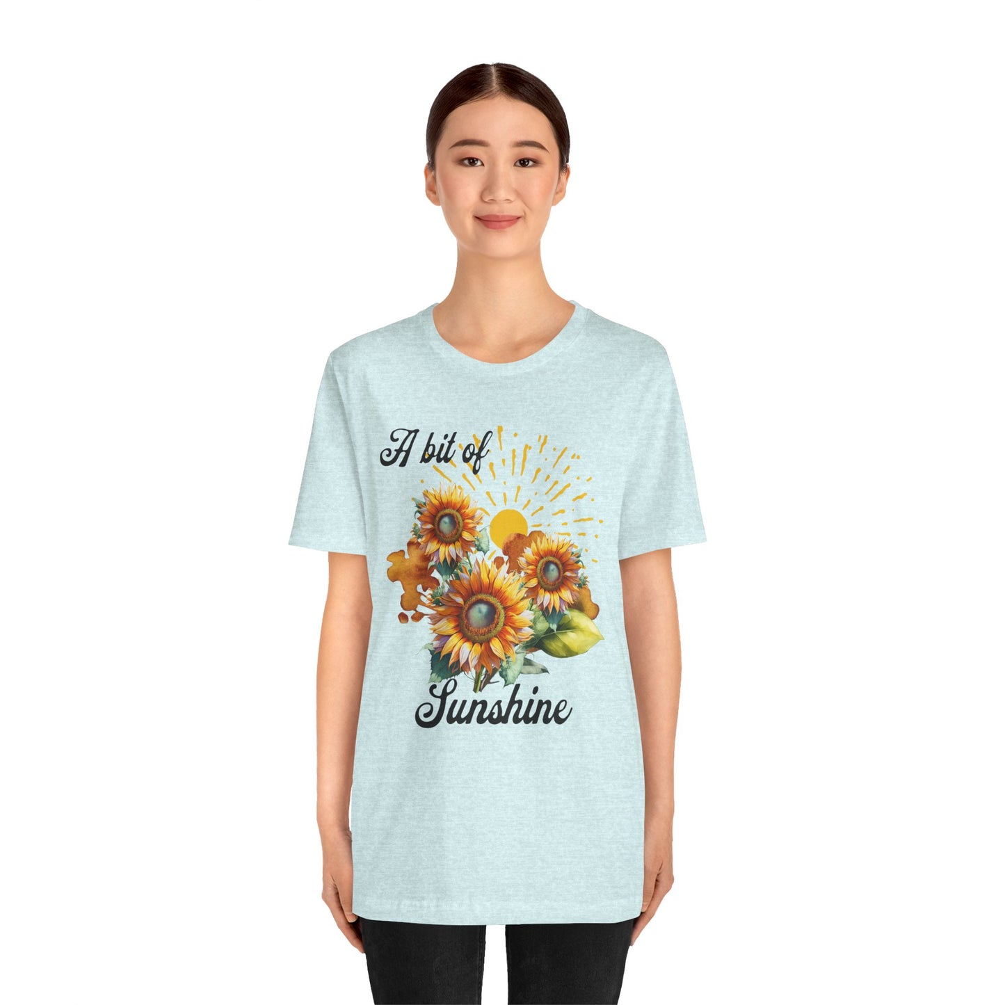 A Bit Of Sunshine Sunflower T-shirt, Bella + Canvas, spring, summer