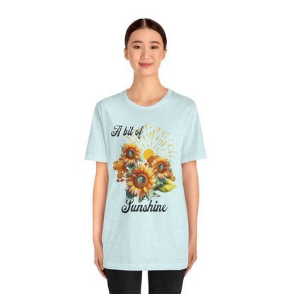 A Bit Of Sunshine Sunflower T-shirt, Bella + Canvas, spring, summer