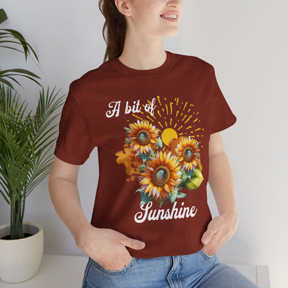 A Bit Of Sunshine Sunflower T-shirt, Bella + Canvas, spring, summer