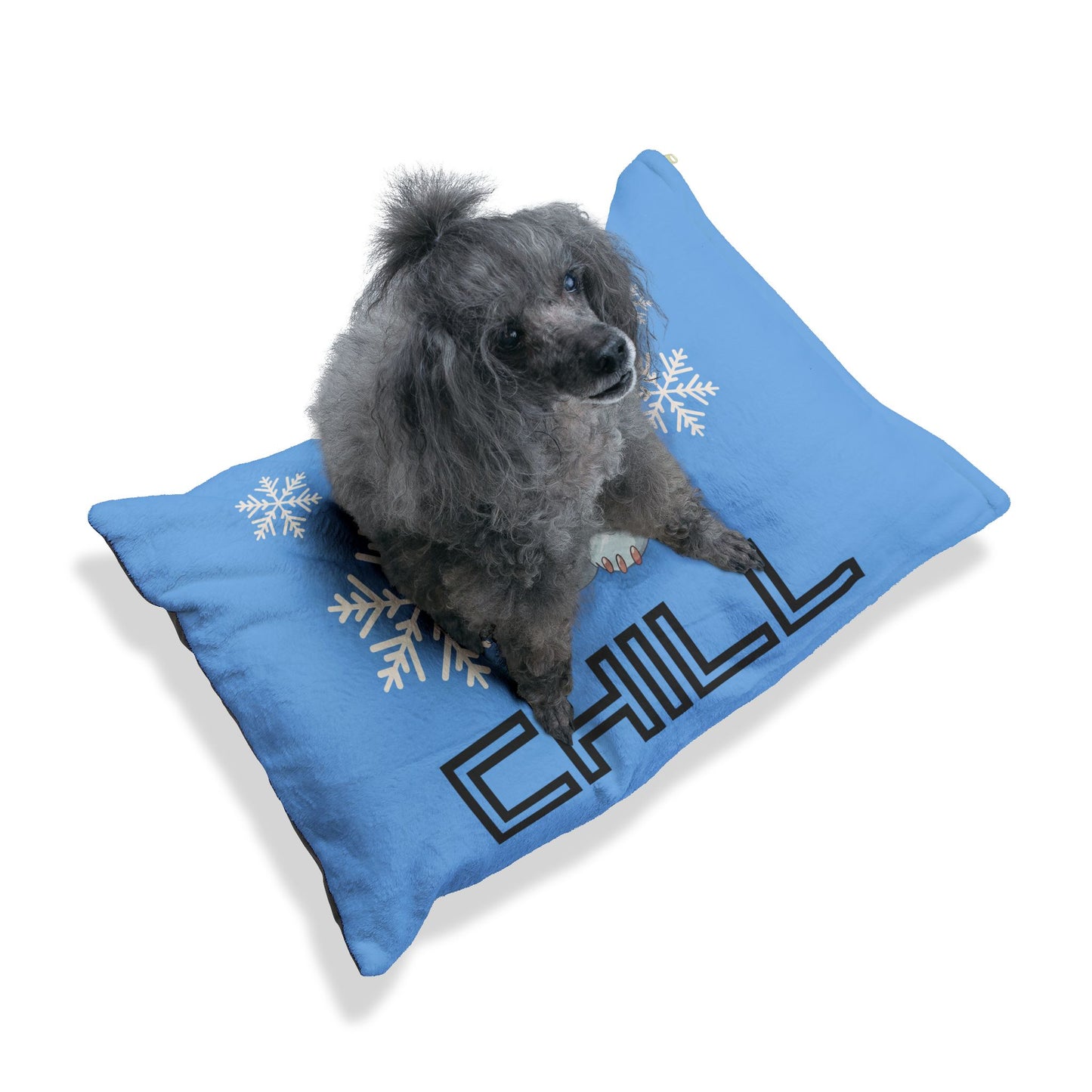 Chill with Polar Bear Pet Bed, Light Blue