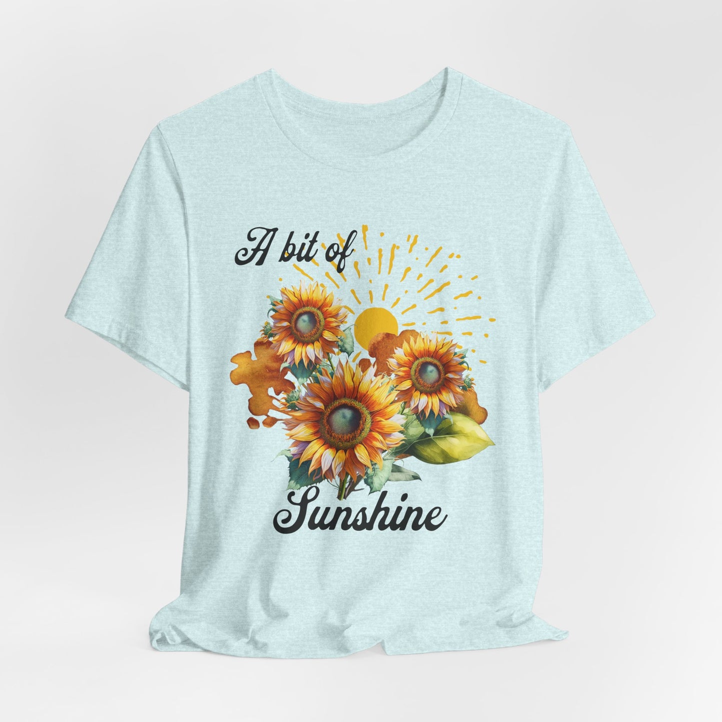A Bit Of Sunshine Sunflower T-shirt, Bella + Canvas, spring, summer