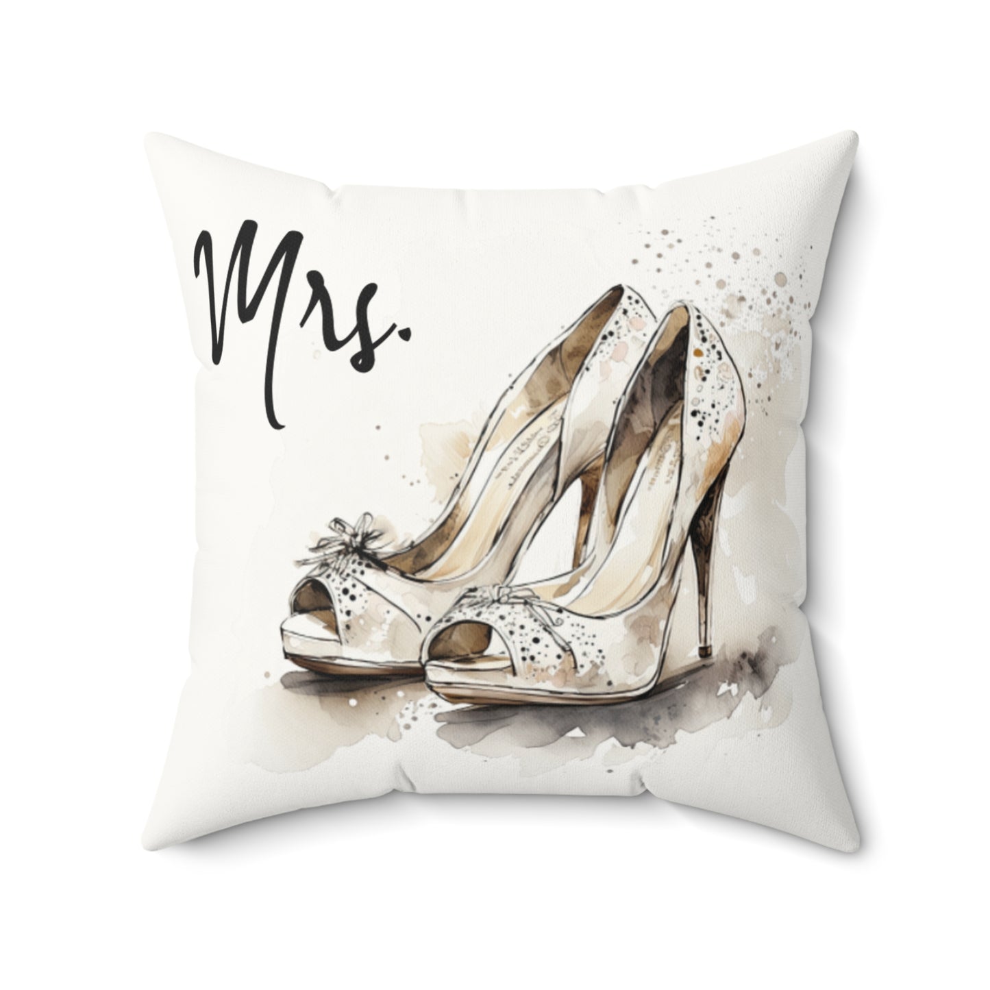 Mrs.' Faux Suede Pillow- vintage design, Wedding, Anniversary, housewarming gift