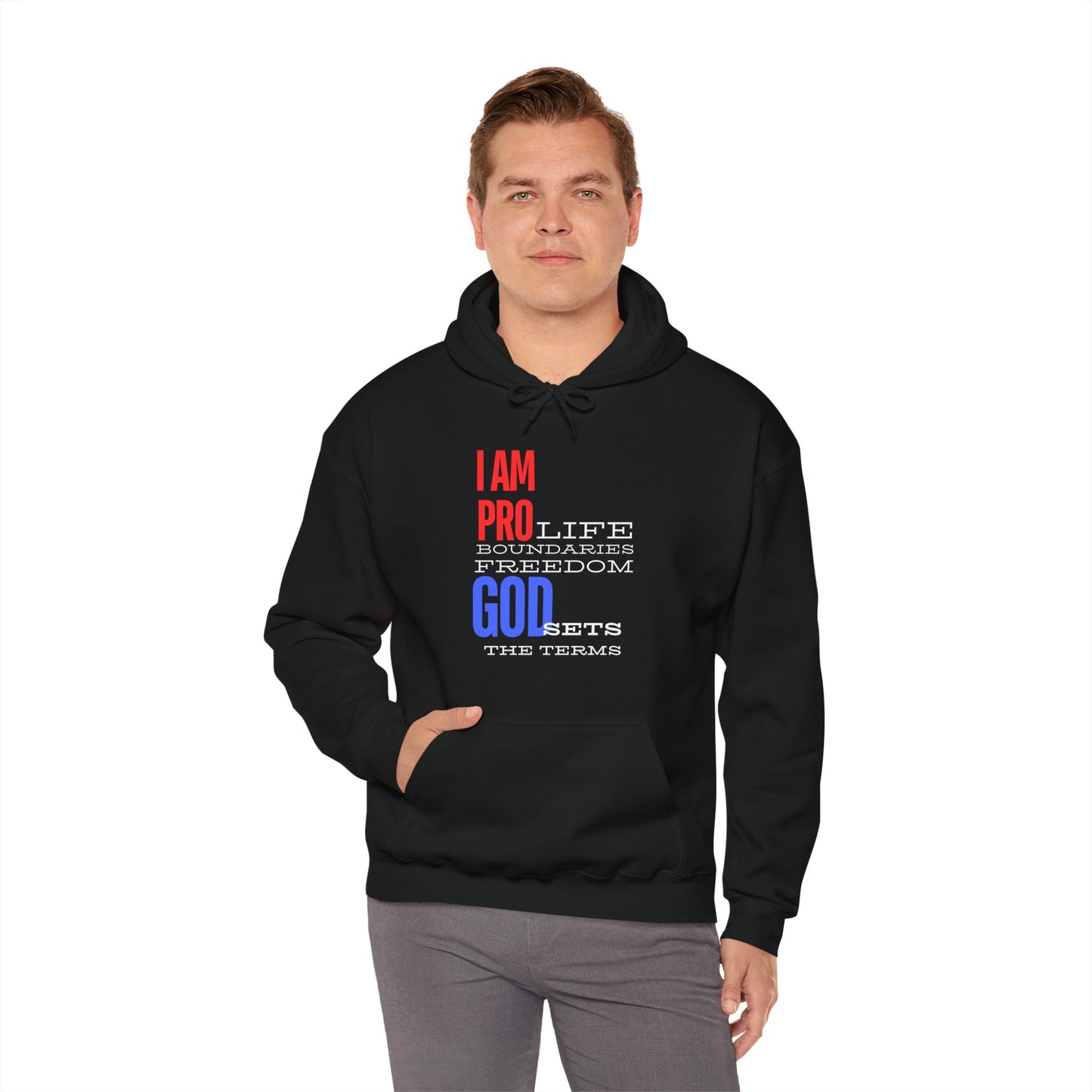 I AM PRO GOD, Unisex Heavy Blend™ Hooded Sweatshirt, life, boundaries, freedom