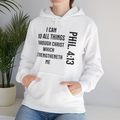 All Things Through Christ Philippians 4:13 Unisex Heavy Blend™ Hooded Sweatshirt