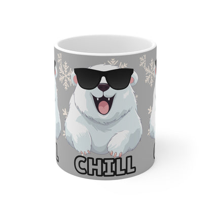 Chill Polar Bear, Mug 11oz, coffee, tea, hot chocolate