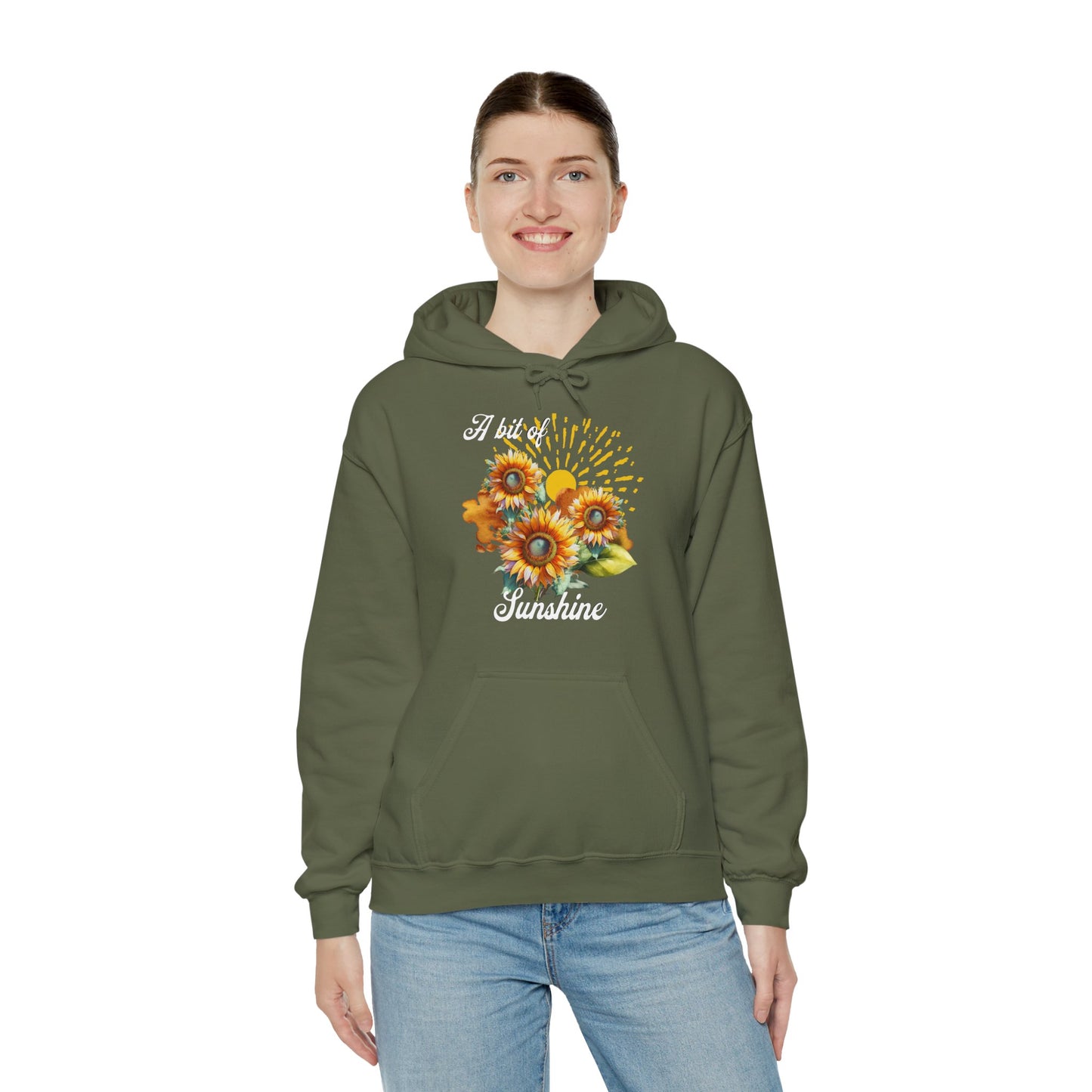 A Bit Of Sunshine hoodie with sunflowers, gift for her