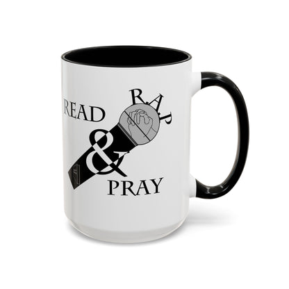 Read & Pray Black Accent Mug w/microphone, Gift for him/her, 2 Chronicles 7:14
