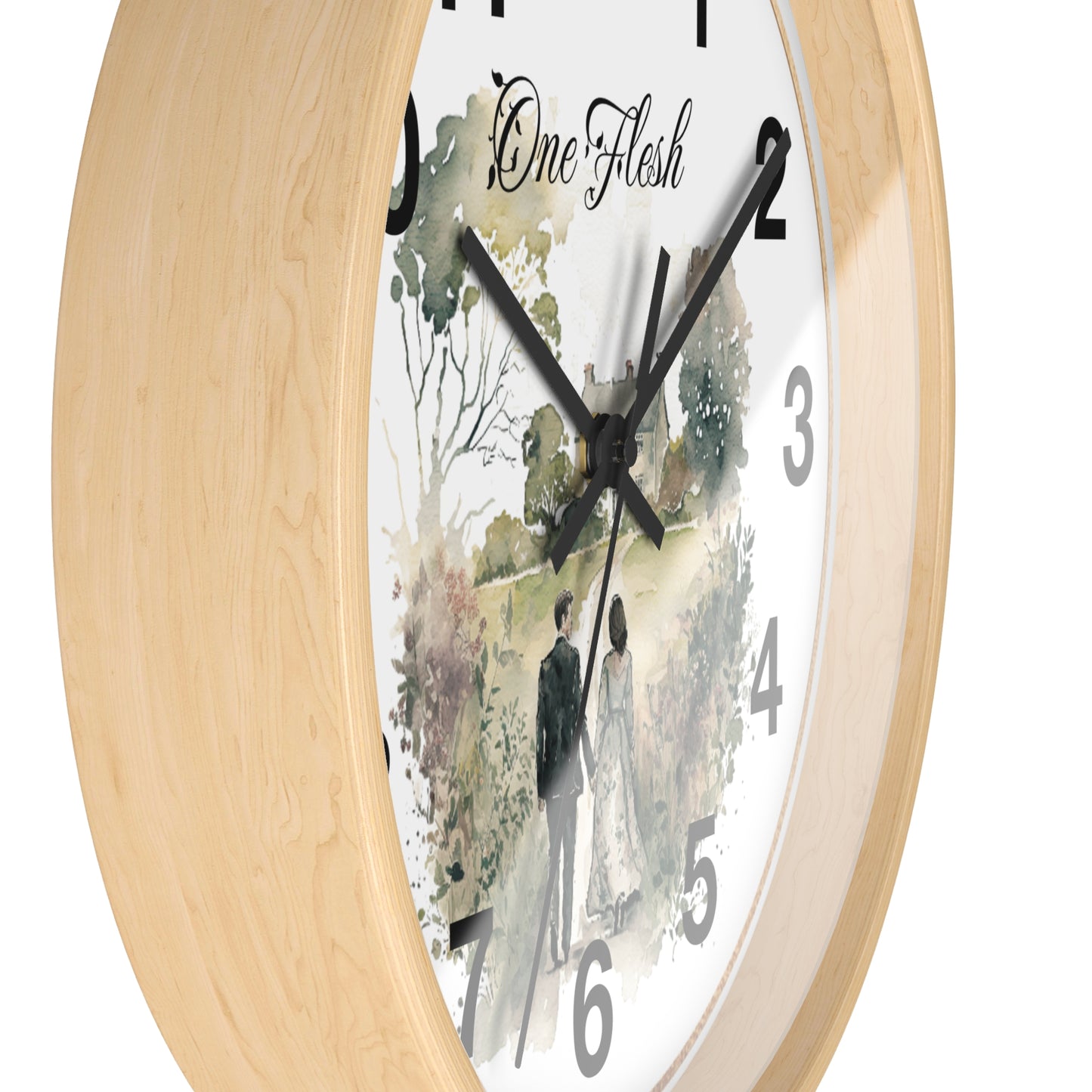 One Flesh Wall Clock, Christian, housewarming, new couple, vintage, wedding,