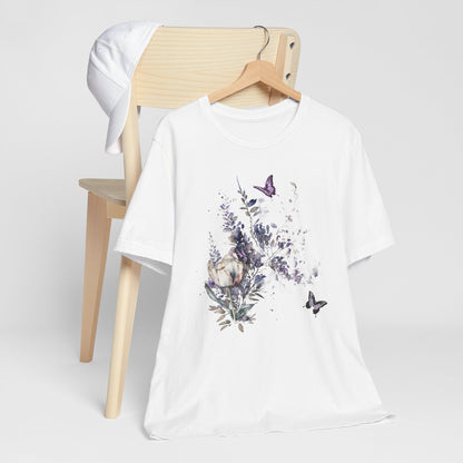 Flowers and Butterflies, Bella + Canvas T-shirt, spring, summer