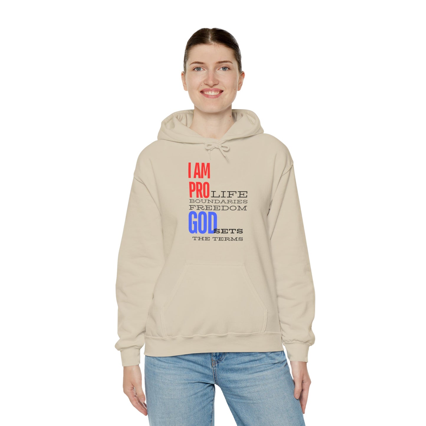 I AM PRO GOD, Unisex Heavy Blend™ Hooded Sweatshirt, life, boundaries, freedom