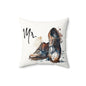 Mr.' Faux Suede Pillow - vintage design, Wedding, Anniversary, housewarming gift