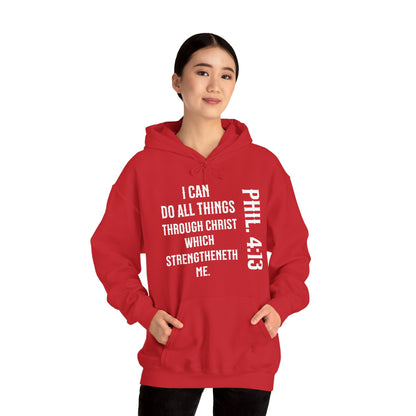 All Things Through Christ Philippians 4:13 Unisex Heavy Blend™ Hooded Sweatshirt