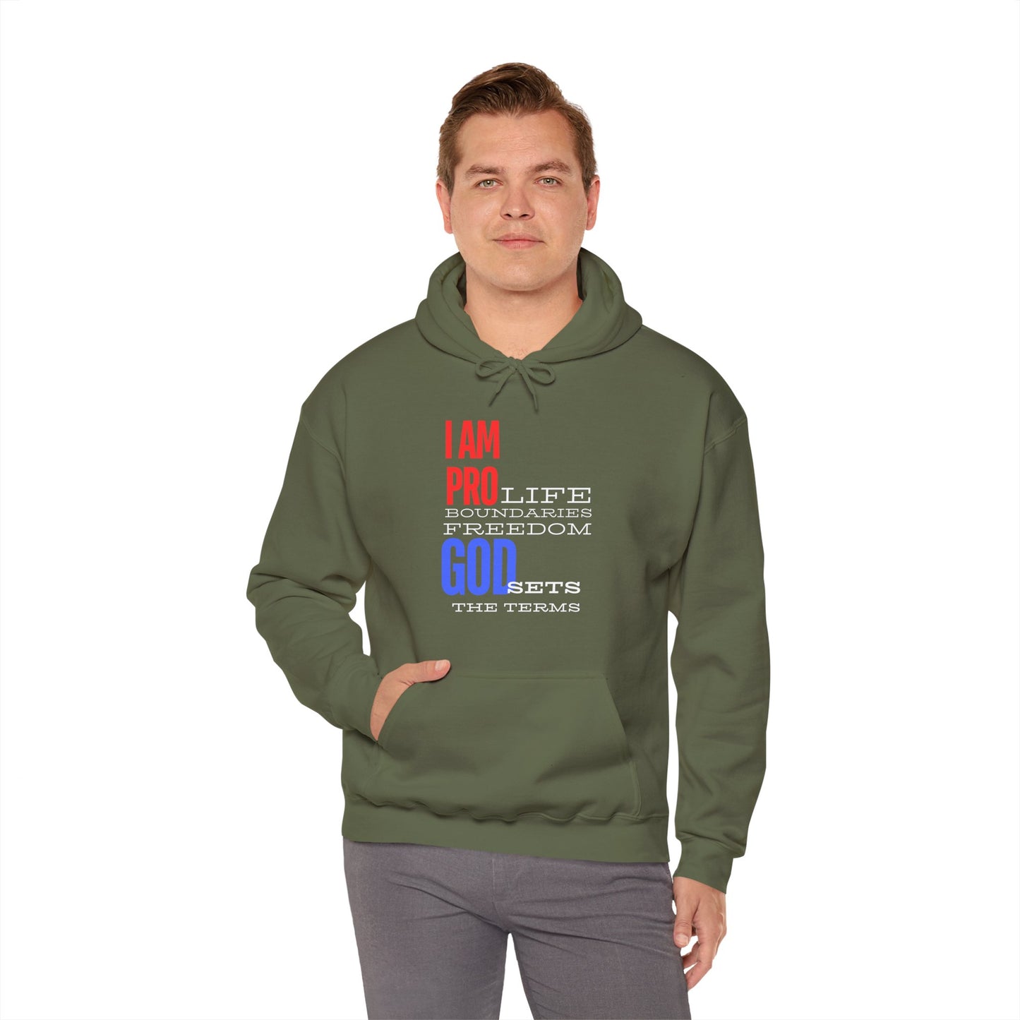 I AM PRO GOD, Unisex Heavy Blend™ Hooded Sweatshirt, life, boundaries, freedom
