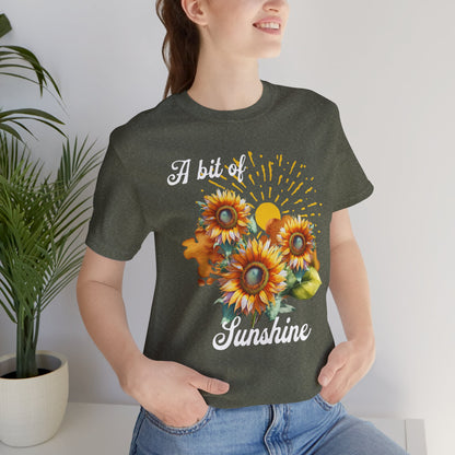 A Bit Of Sunshine Sunflower T-shirt, Bella + Canvas, spring, summer