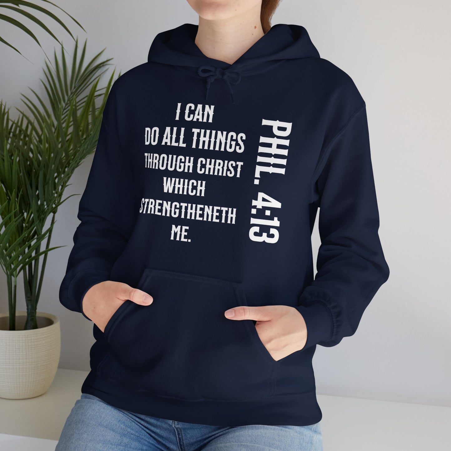 All Things Through Christ Philippians 4:13 Unisex Heavy Blend™ Hooded Sweatshirt
