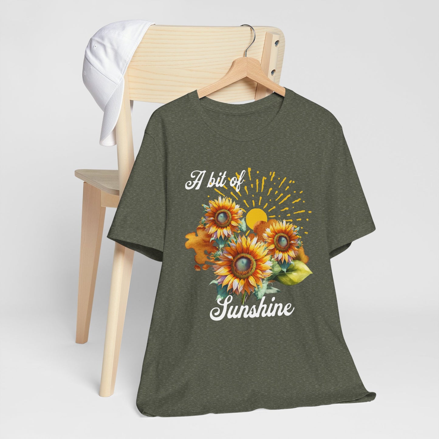 A Bit Of Sunshine Sunflower T-shirt, Bella + Canvas, spring, summer