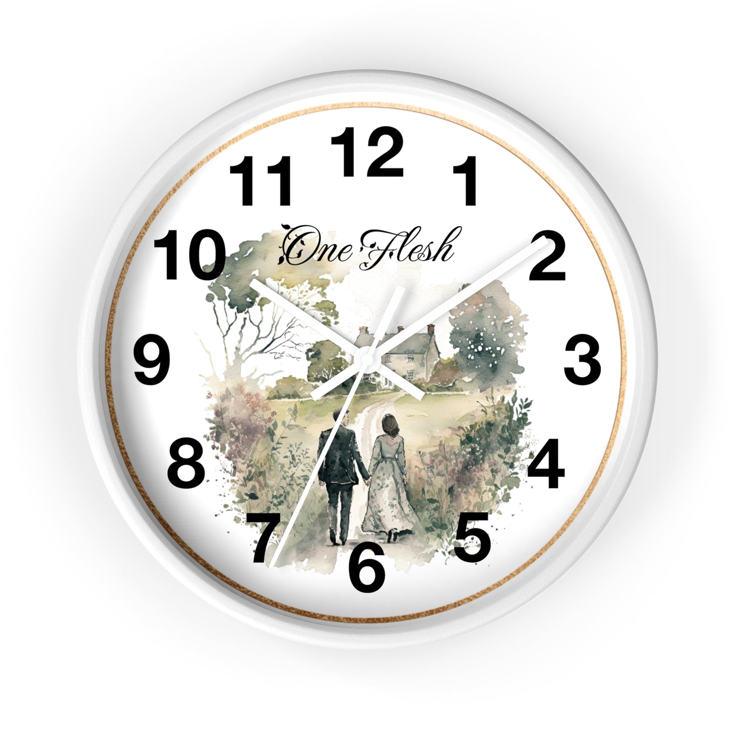 One Flesh Wall Clock, Christian, housewarming, new couple, vintage, wedding,