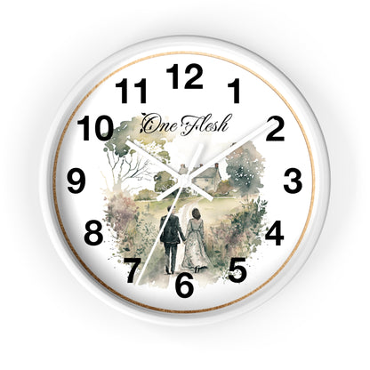 One Flesh Wall Clock, Christian, housewarming, new couple, vintage, wedding,