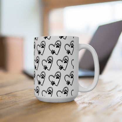 Paw Prints Ceramic Mug, (11oz, 15oz), pet lovers