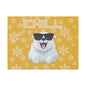 Chill, Polar Bear, Matte Canvas, Stretched 0.75", wall art, snowflakes - yellow