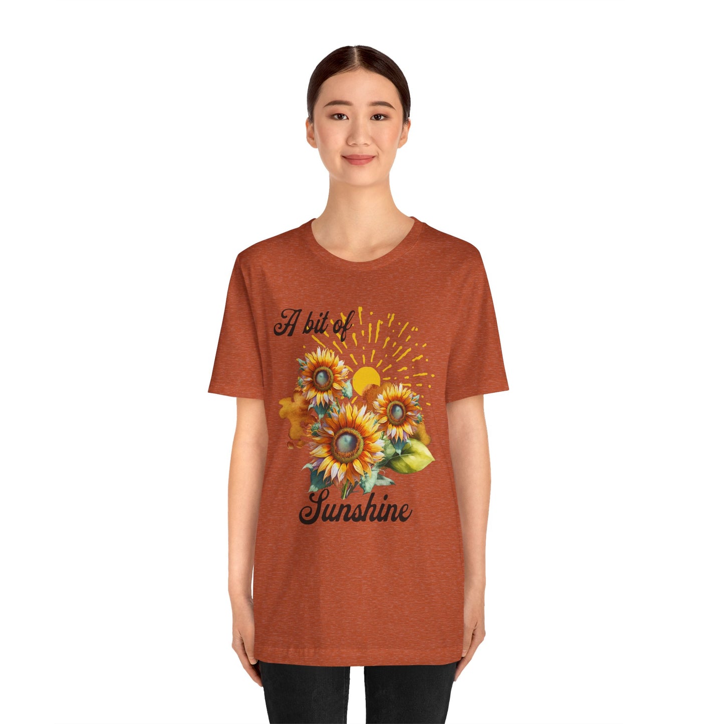 A Bit Of Sunshine Sunflower T-shirt, Bella + Canvas, spring, summer