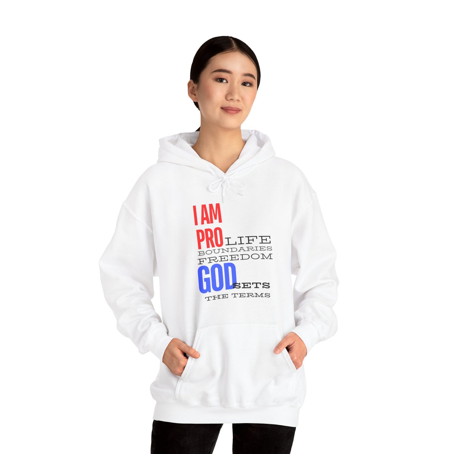 I AM PRO GOD, Unisex Heavy Blend™ Hooded Sweatshirt, life, boundaries, freedom