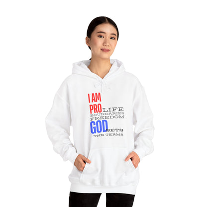 I AM PRO GOD, Unisex Heavy Blend™ Hooded Sweatshirt, life, boundaries, freedom