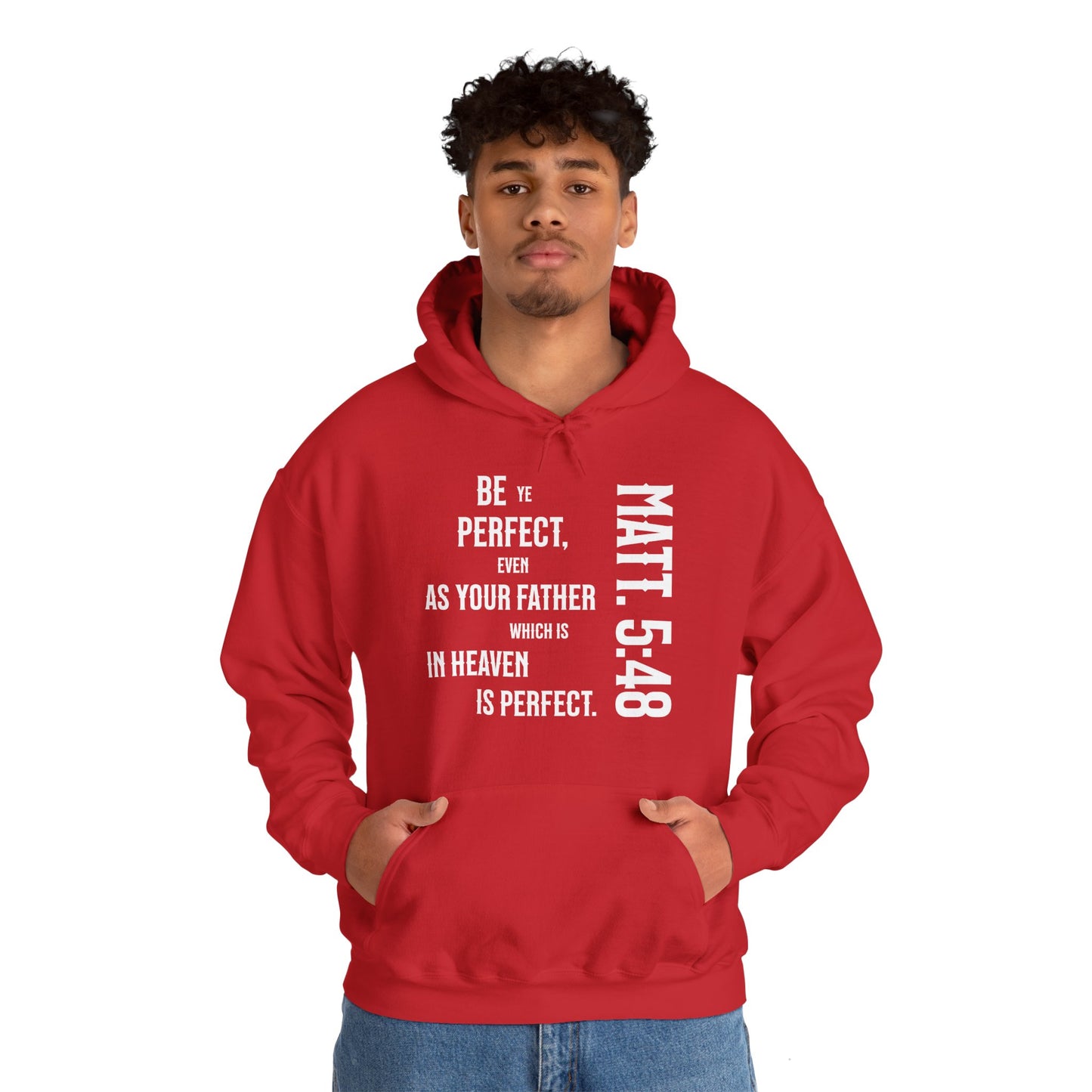 Be Perfect - Matthew 5:48 Unisex Heavy Blend™ Hooded Sweatshirt