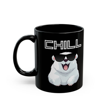 Chill Polar Bear with sunglasses Black Mug (11oz, 15oz)