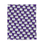 Polar Bear Velveteen Plush Blanket - Purple