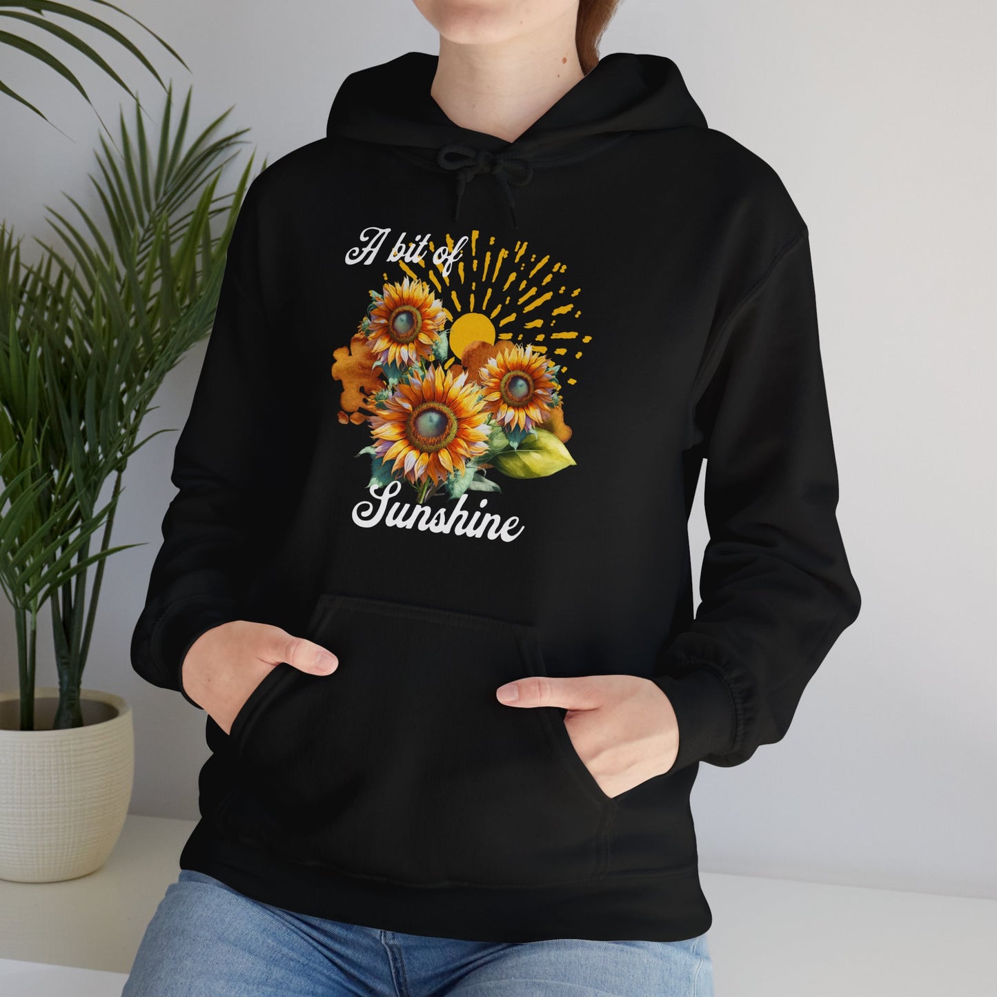 A Bit Of Sunshine hoodie with sunflowers, gift for her
