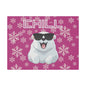 Chill, Polar Bear, Matte Canvas, Stretched 0.75", wall art, snowflakes - pink