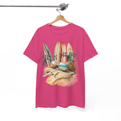 Fun in the Sun Unisex Heavy Cotton Tee, vacation, beach day, weekend getaway