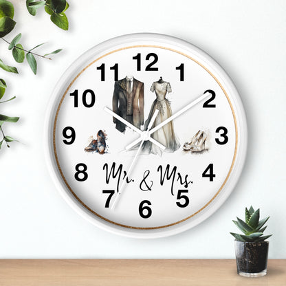 Mr & Mrs Wall Clock, vintage design, new couple, anniversary, housewarming gift