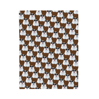 Polar Bear Velveteen Plush Blanket - Brown