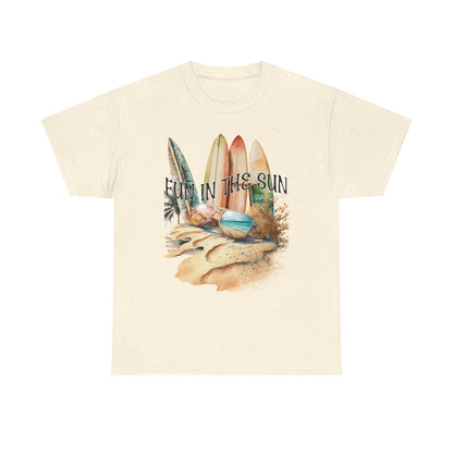 Fun in the Sun Unisex Heavy Cotton Tee, vacation, beach day, weekend getaway