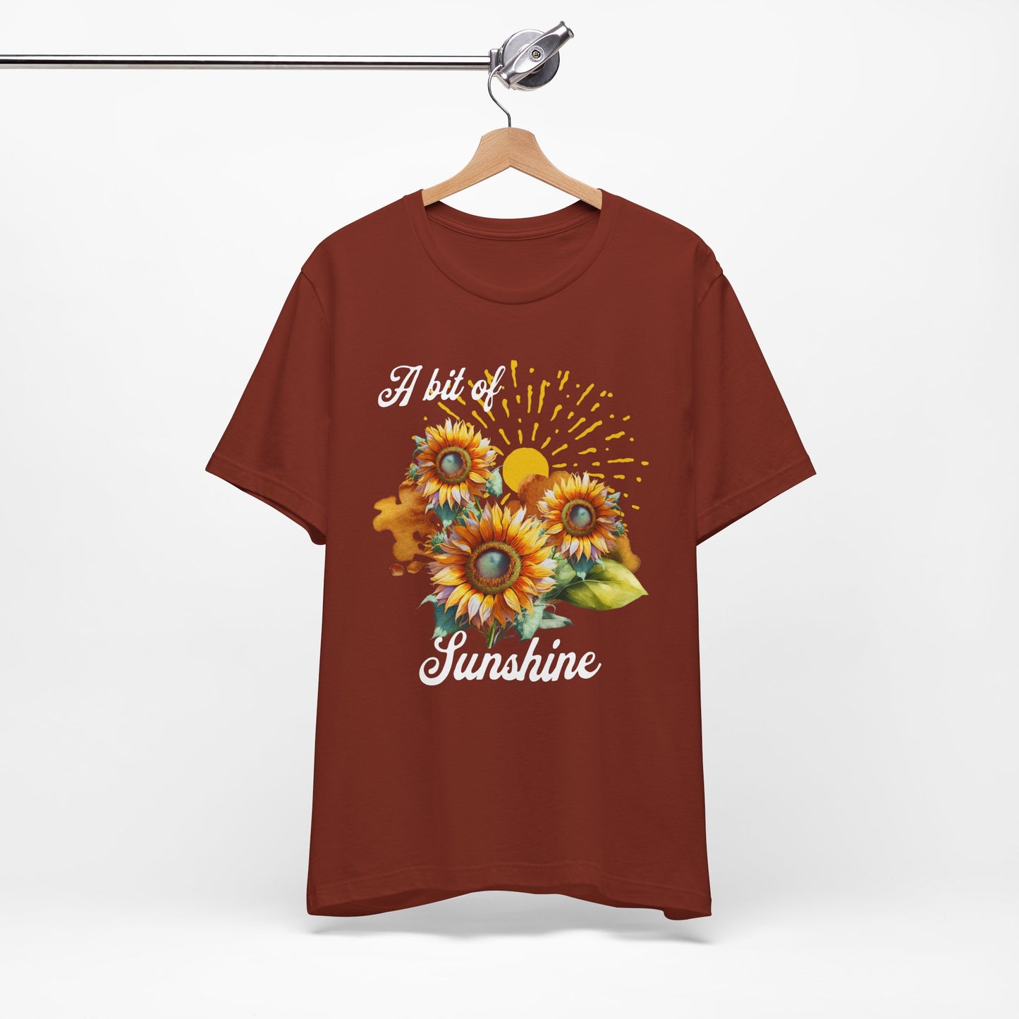 A Bit Of Sunshine Sunflower T-shirt, Bella + Canvas, spring, summer