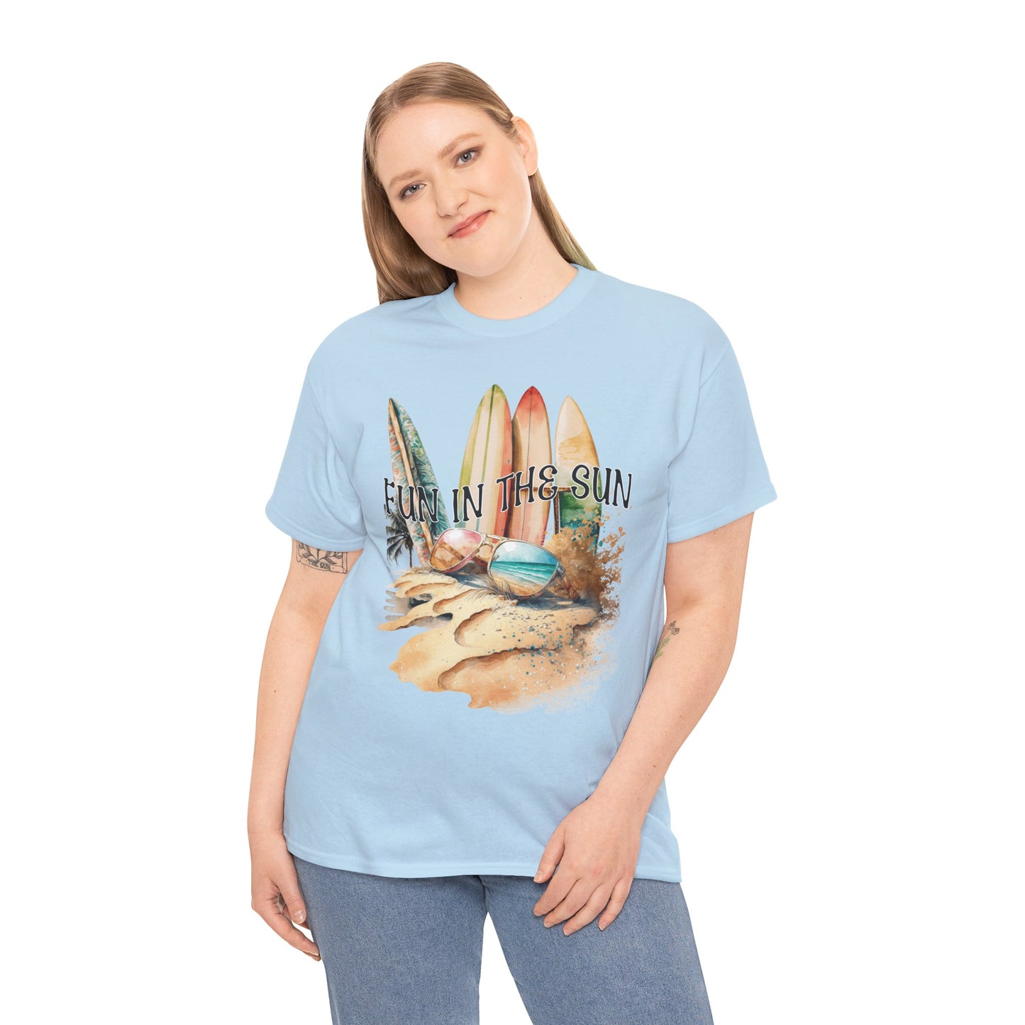 Fun in the Sun Unisex Heavy Cotton Tee, vacation, beach day, weekend getaway