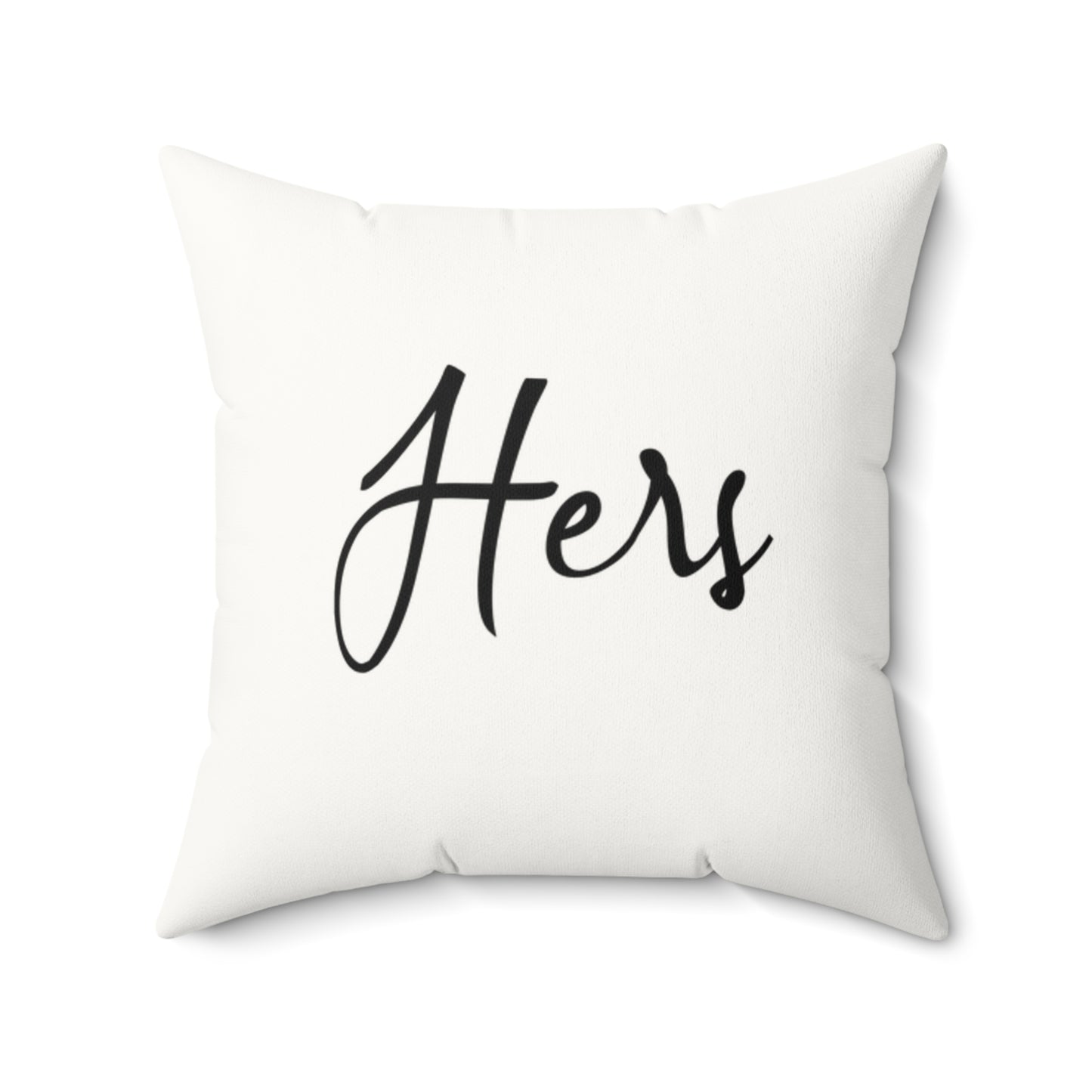 Mrs.' Faux Suede Pillow- vintage design, Wedding, Anniversary, ('Her' on back)