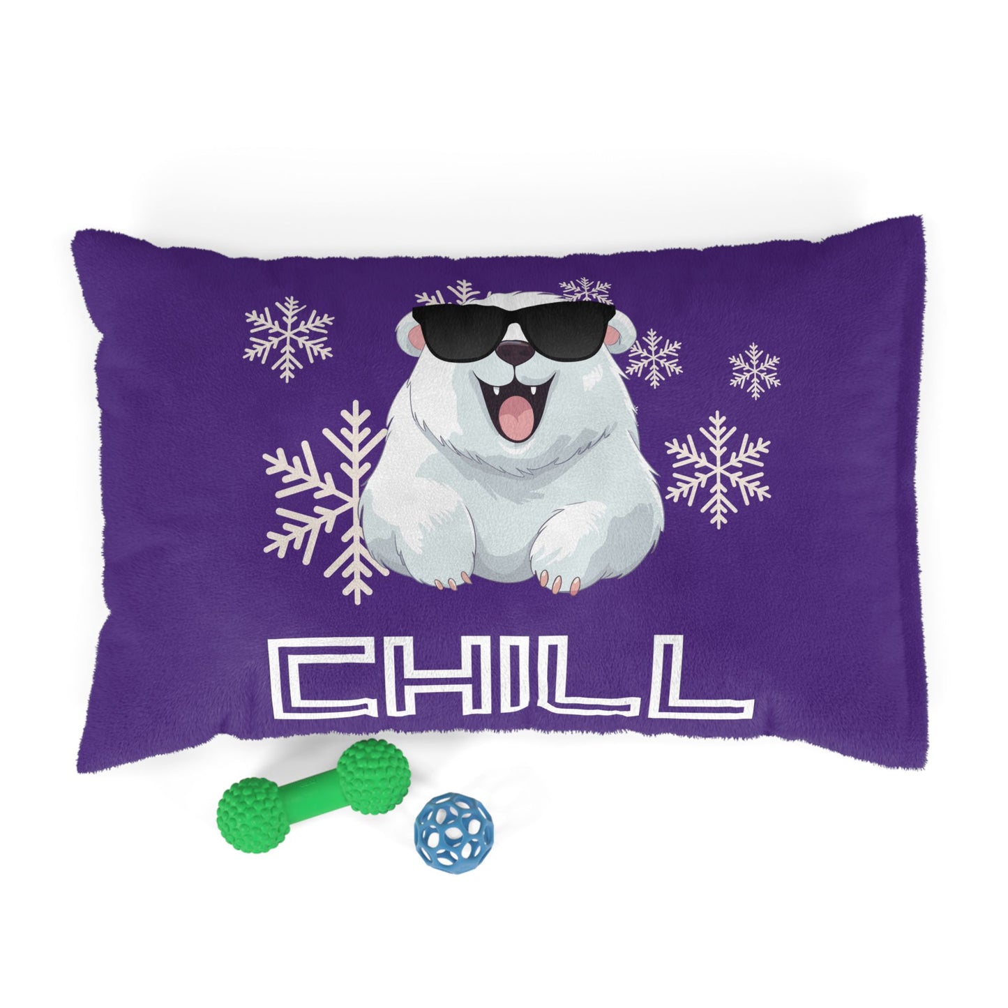 Chill with Polar Bear Pet Bed, Purple