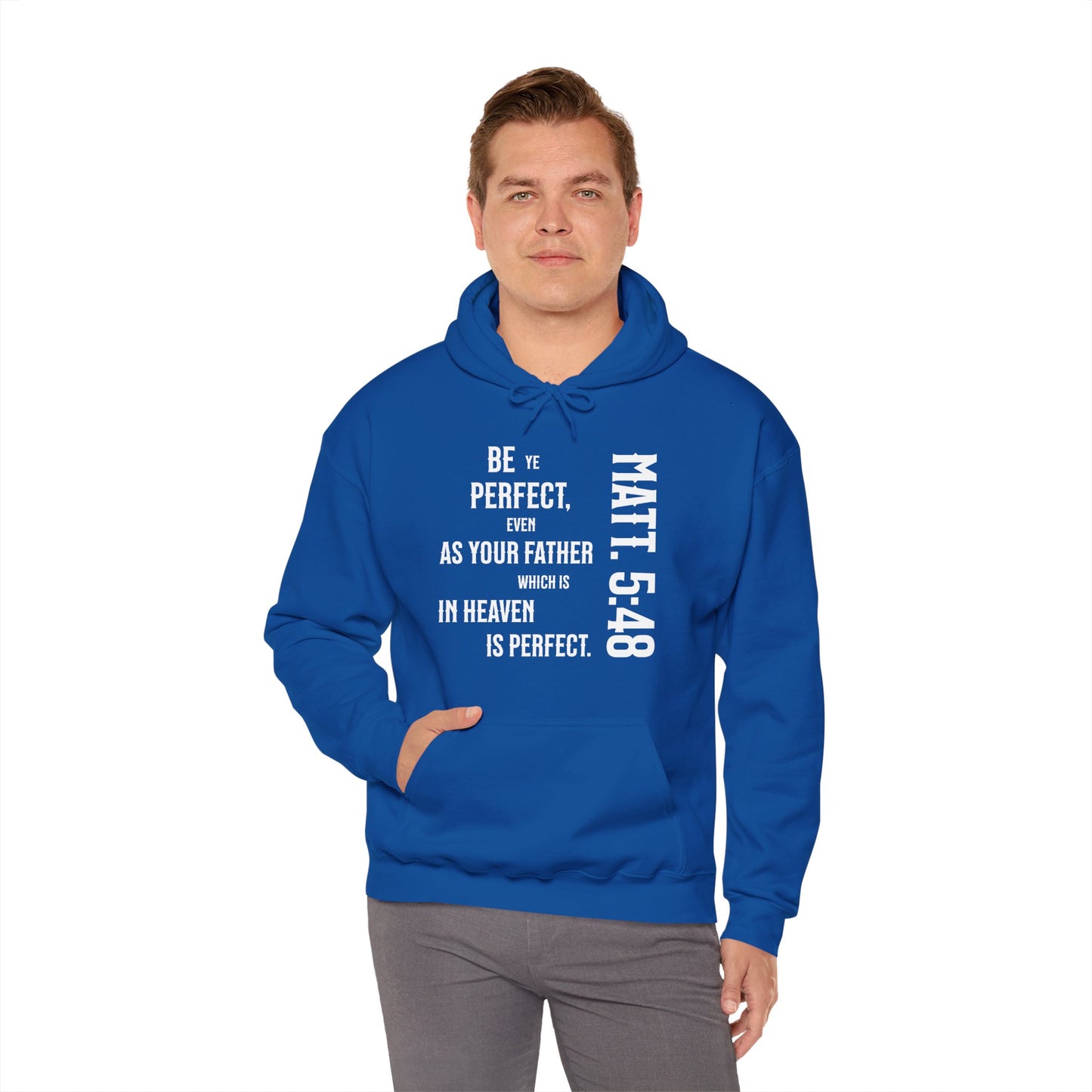 Be Perfect - Matthew 5:48 Unisex Heavy Blend™ Hooded Sweatshirt