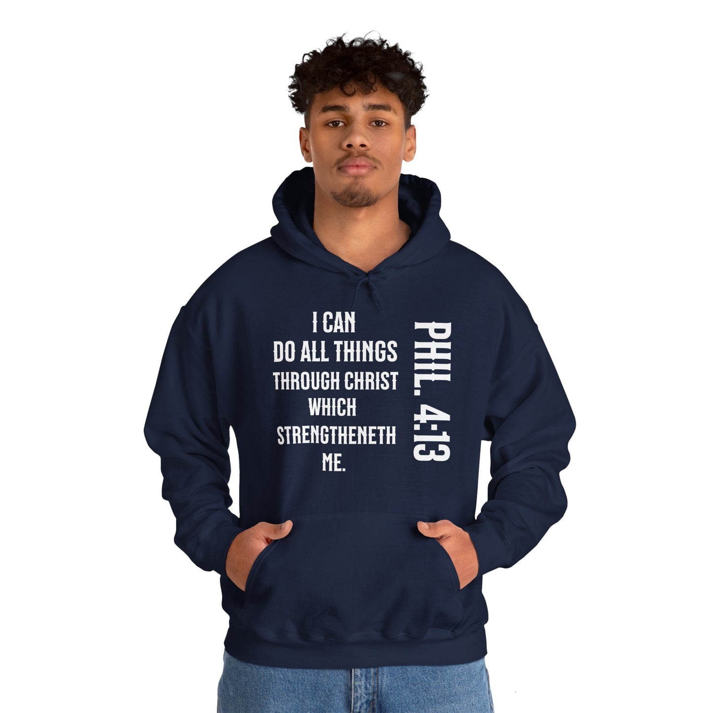 All Things Through Christ Philippians 4:13 Unisex Heavy Blend™ Hooded Sweatshirt