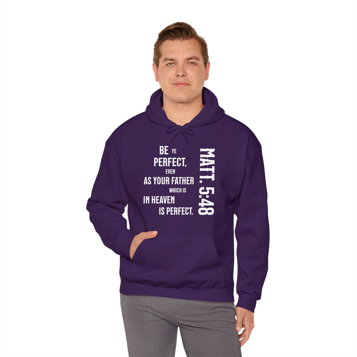 Be Perfect - Matthew 5:48 Unisex Heavy Blend™ Hooded Sweatshirt